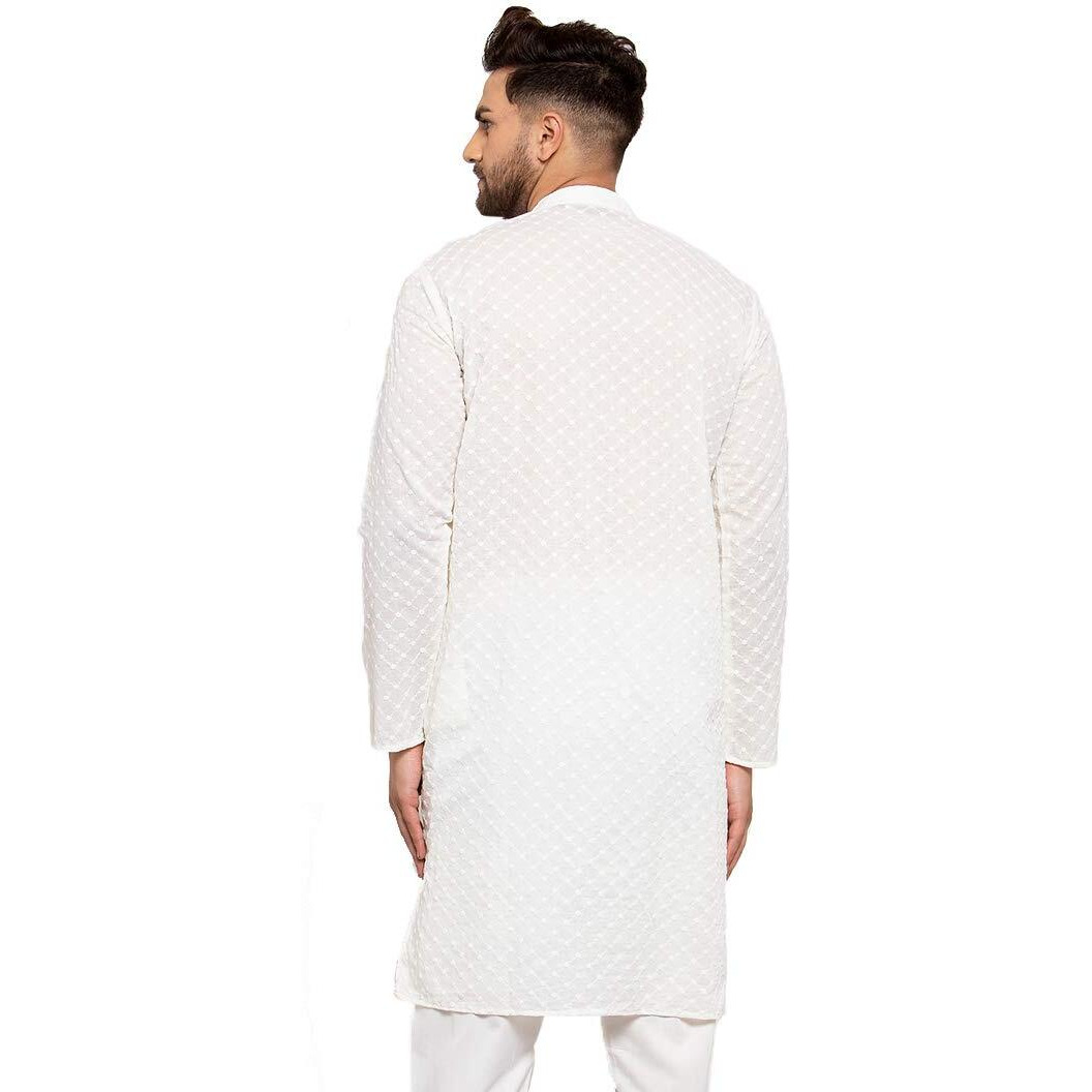 Jompers Men's Chicken Cotton Kurta. (Cream, Xl)