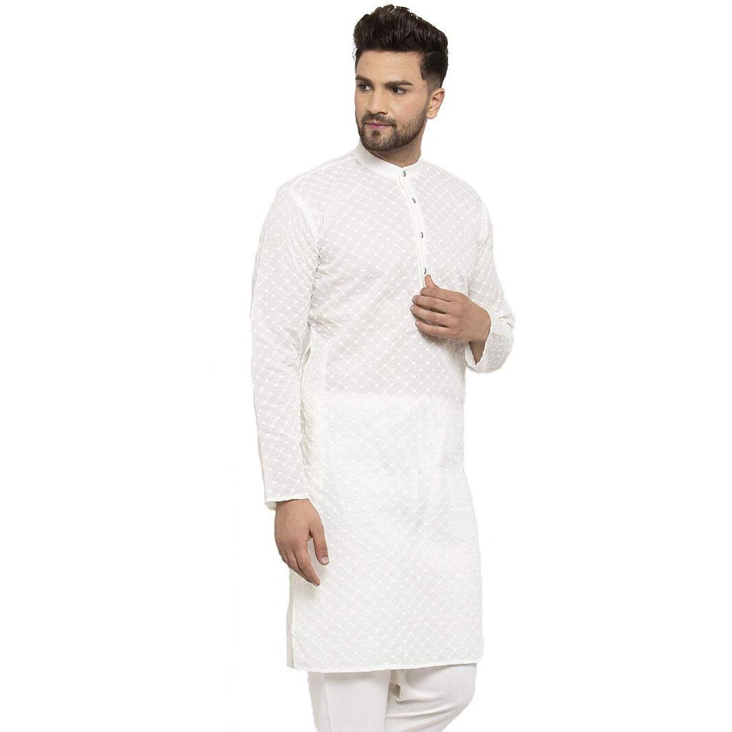 Jompers Men's Chicken Cotton Kurta. (Cream, Xl)