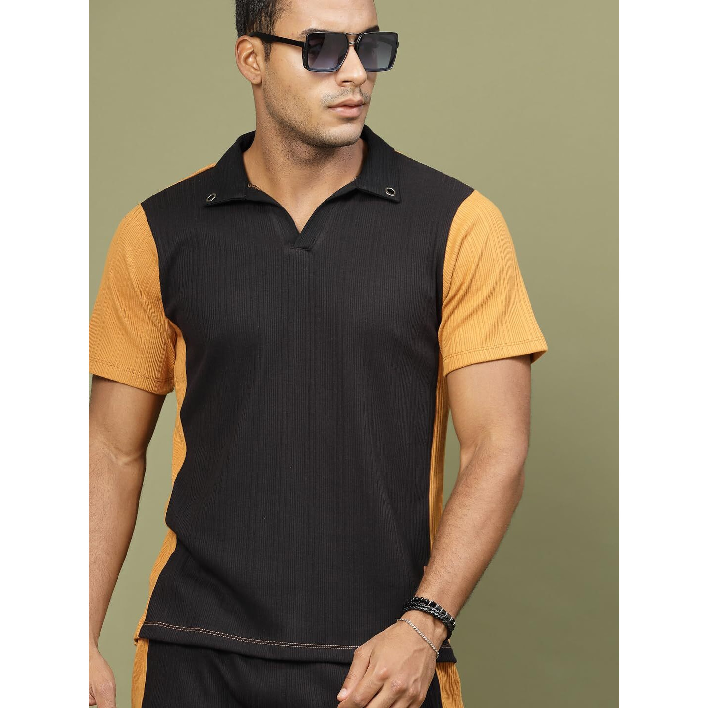 Rigo Waffle Knit Self Textured Co-Ord Set For Men's | Night Suit Set For Men's | Lounge-Wear Nightdress Pajama Set For Men's | Night Wear, Beach Wear, Vacation Wear Light Brown