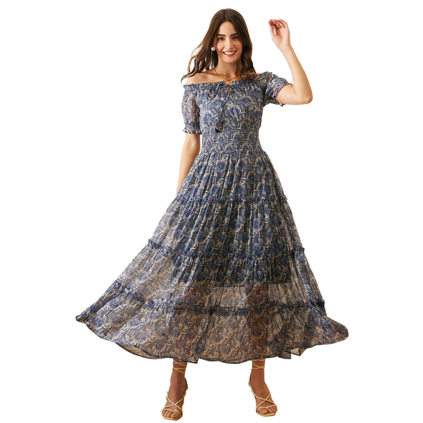 Rare Women's Regular Fit Dress (Ep7546D_Blue Xs)