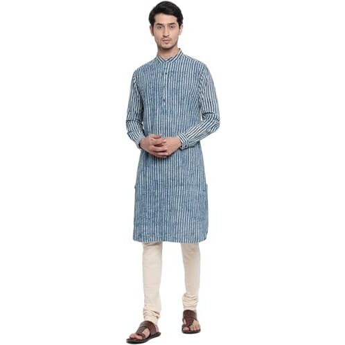 Fabindia Men's Cotton Slim Kurta (100730101_White