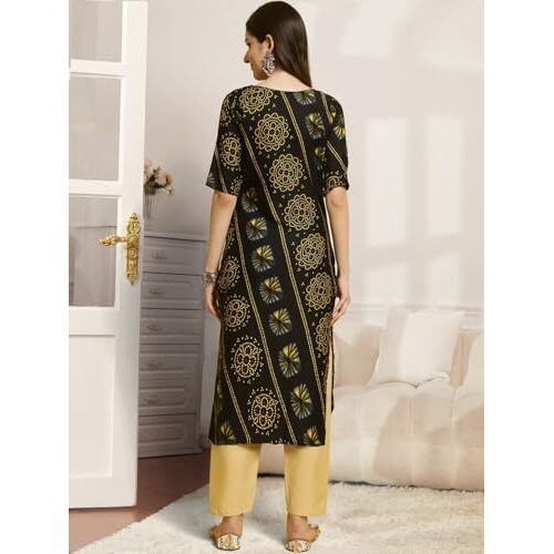 Pinkmint Printed Round Neck Kurta Set For Women Ll Kurti & Pant Set For Women Ll Regular Fit Kurta Set (Pack Of 2)