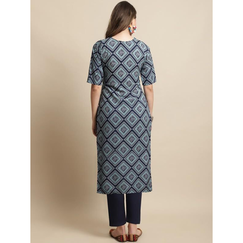 Pinkmint Crepe Casual Style Women Kurta With Pant Fancy Printed Kurti For Women Trendy Kurti Ll (Pack Of 2)