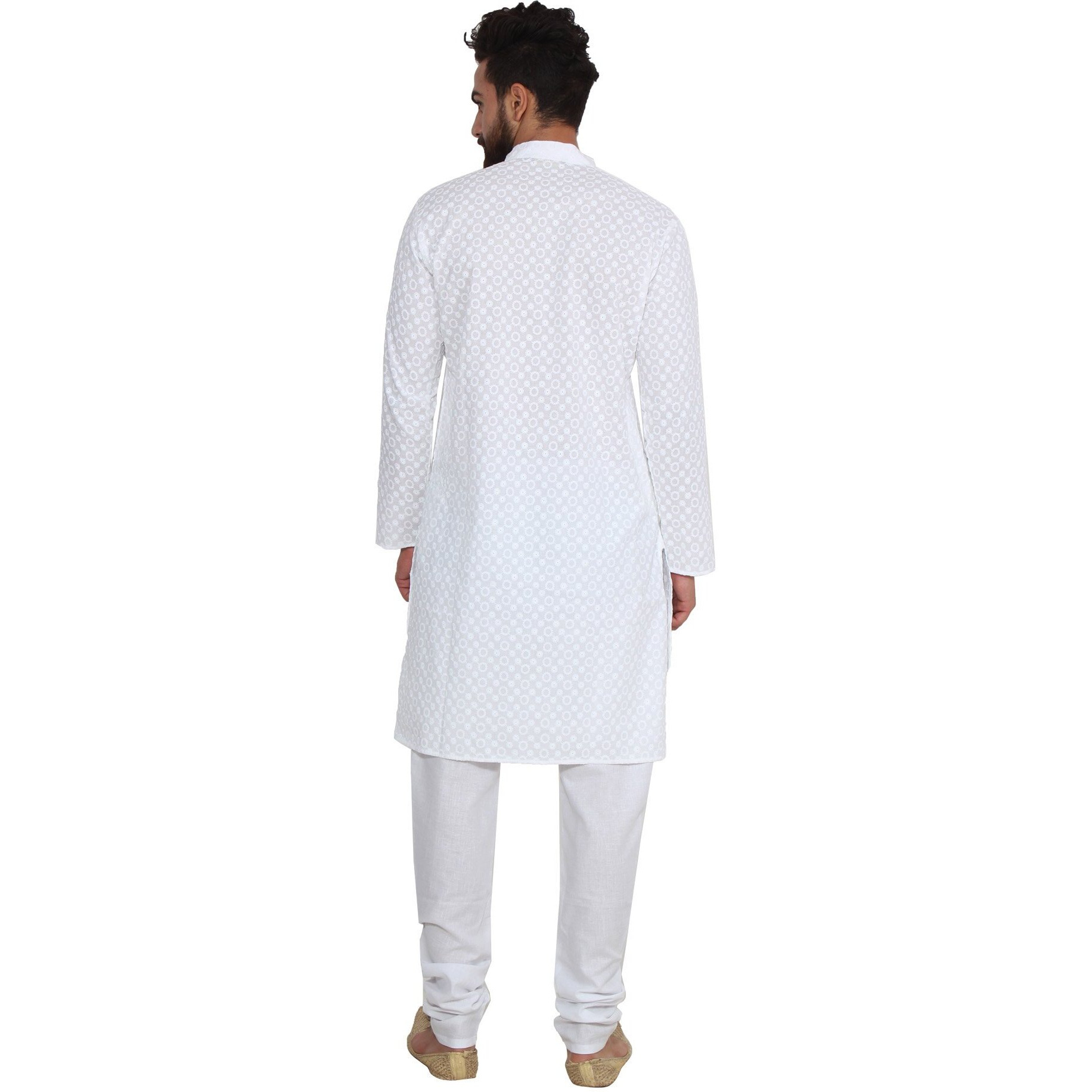 Sojanya (Since 1958 Men's White 100% Chicken Cotton Only Long Kurta