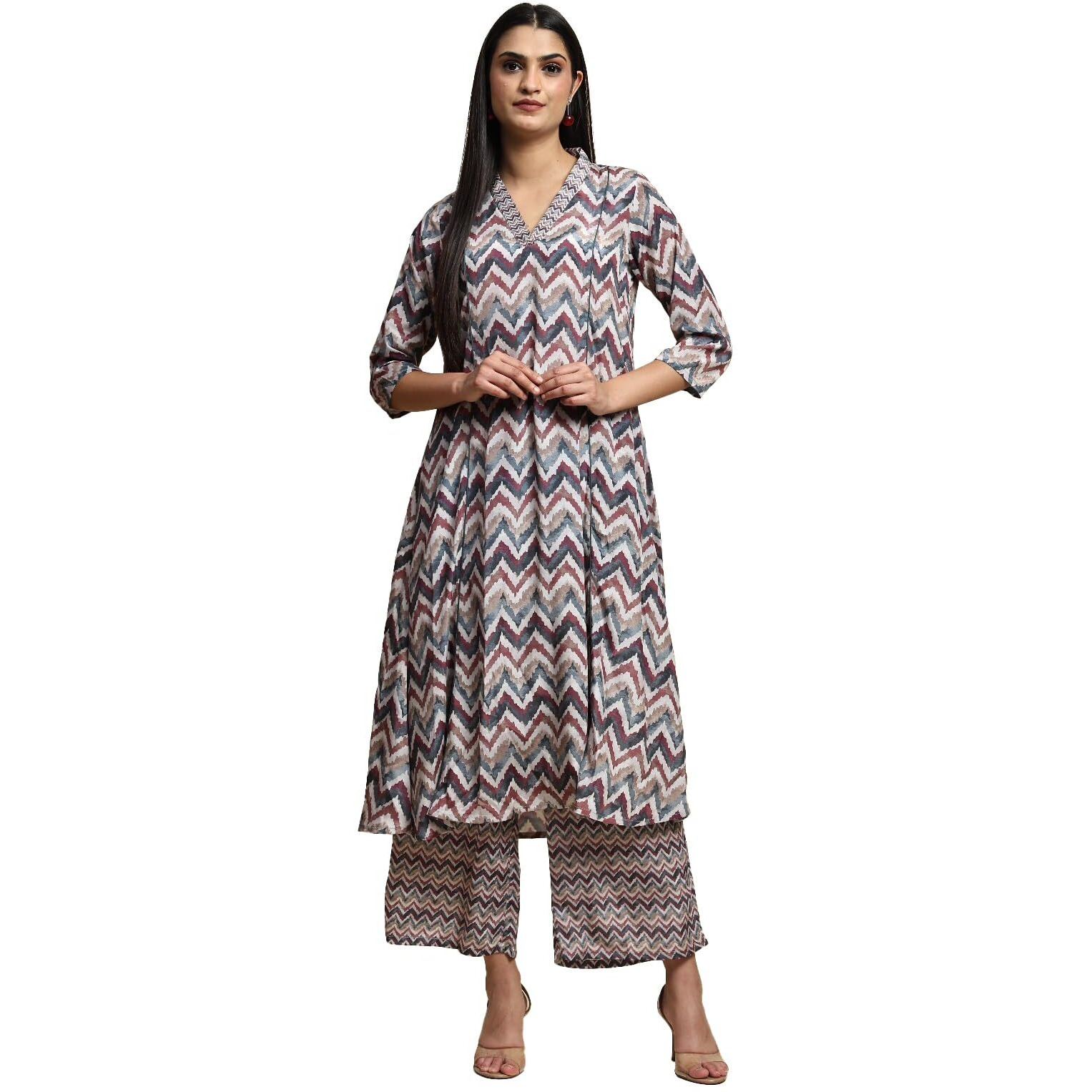 Toochki Kurti Plazzo Set For Women | Kurti For Women Rayon | Two Piece Kurti Sets | Kurtis Sets For Girl | Multicolor Kurti Set |Kurti Plazzo Set | Aztech Printed Kurti Set | Western Kurti Set