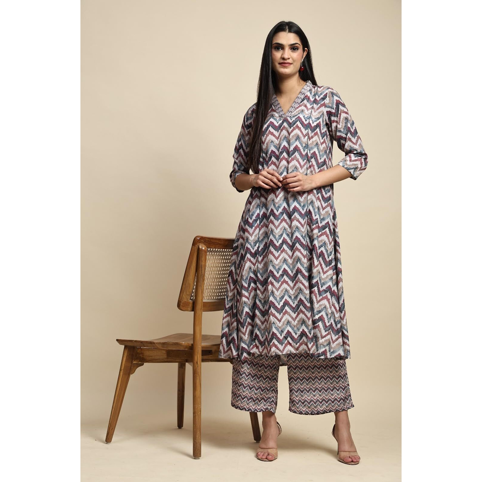 Toochki Kurti Plazzo Set For Women | Kurti For Women Rayon | Two Piece Kurti Sets | Kurtis Sets For Girl | Multicolor Kurti Set |Kurti Plazzo Set | Aztech Printed Kurti Set | Western Kurti Set