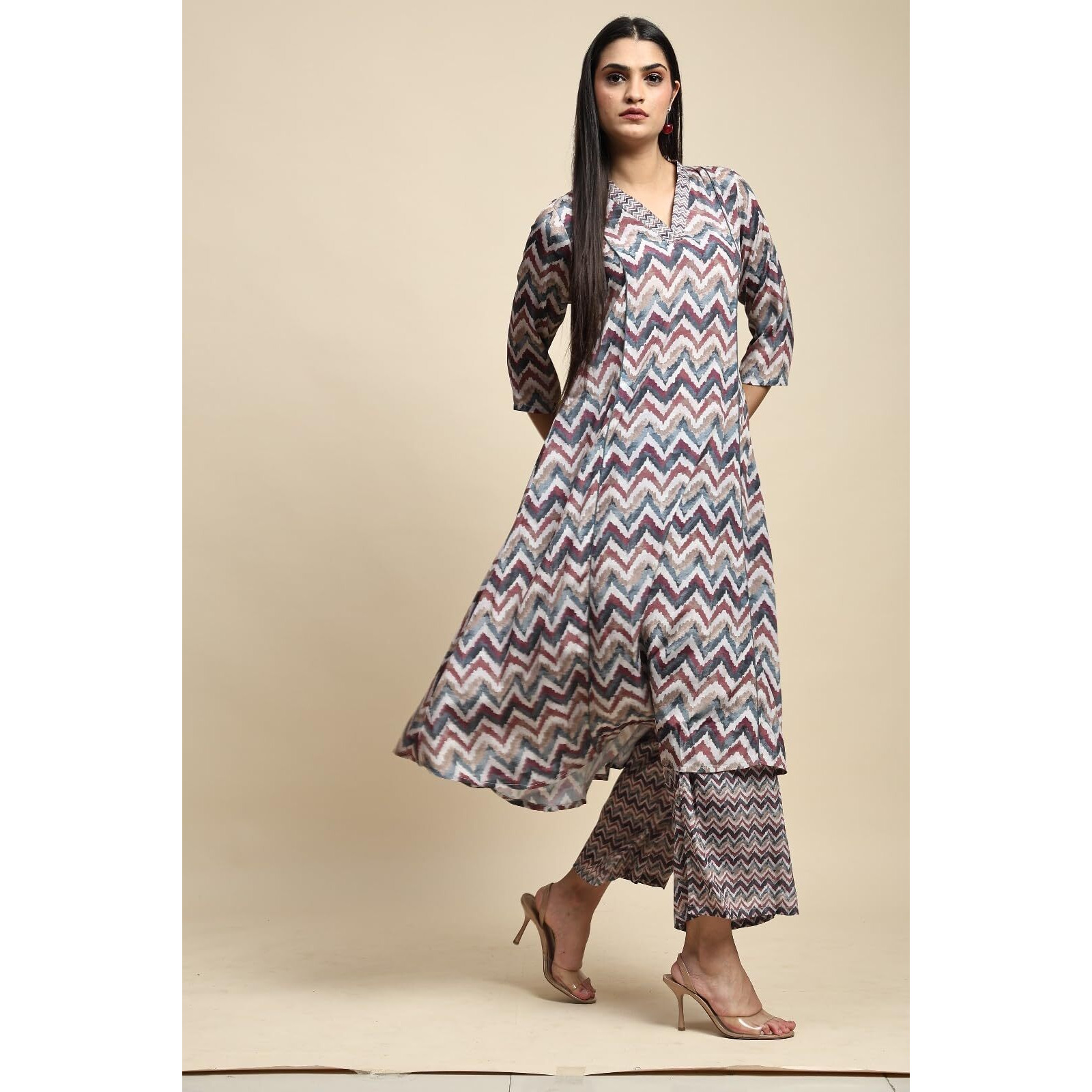 Toochki Kurti Plazzo Set For Women | Kurti For Women Rayon | Two Piece Kurti Sets | Kurtis Sets For Girl | Multicolor Kurti Set |Kurti Plazzo Set | Aztech Printed Kurti Set | Western Kurti Set