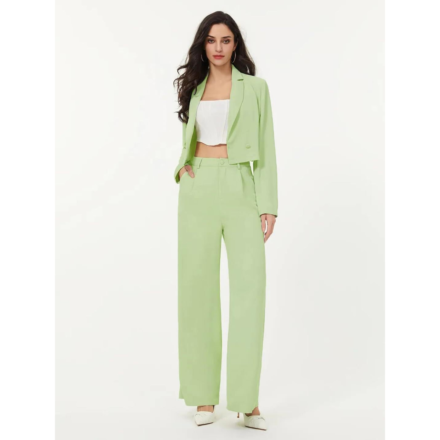 Kotty Women's Co-Ords Solid Dress Set Sage Green