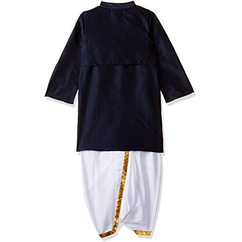 A.T.U.N. Boys' Regular Fit Dhoti (Bkls Ksg Nvy_Navy-White_6-7 Years)