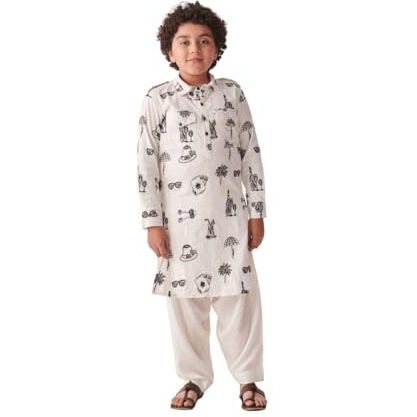 Pspeaches Boys Ethnic Motifs Printed Regular Kurta With Pyjamas (10-12Years)