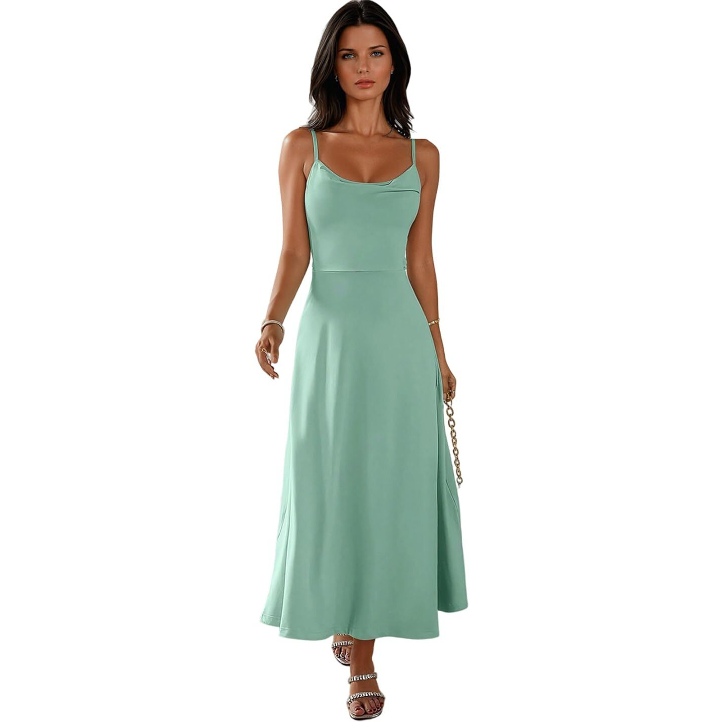 Kotty Women's Cotton Blend Dress(Green,L)