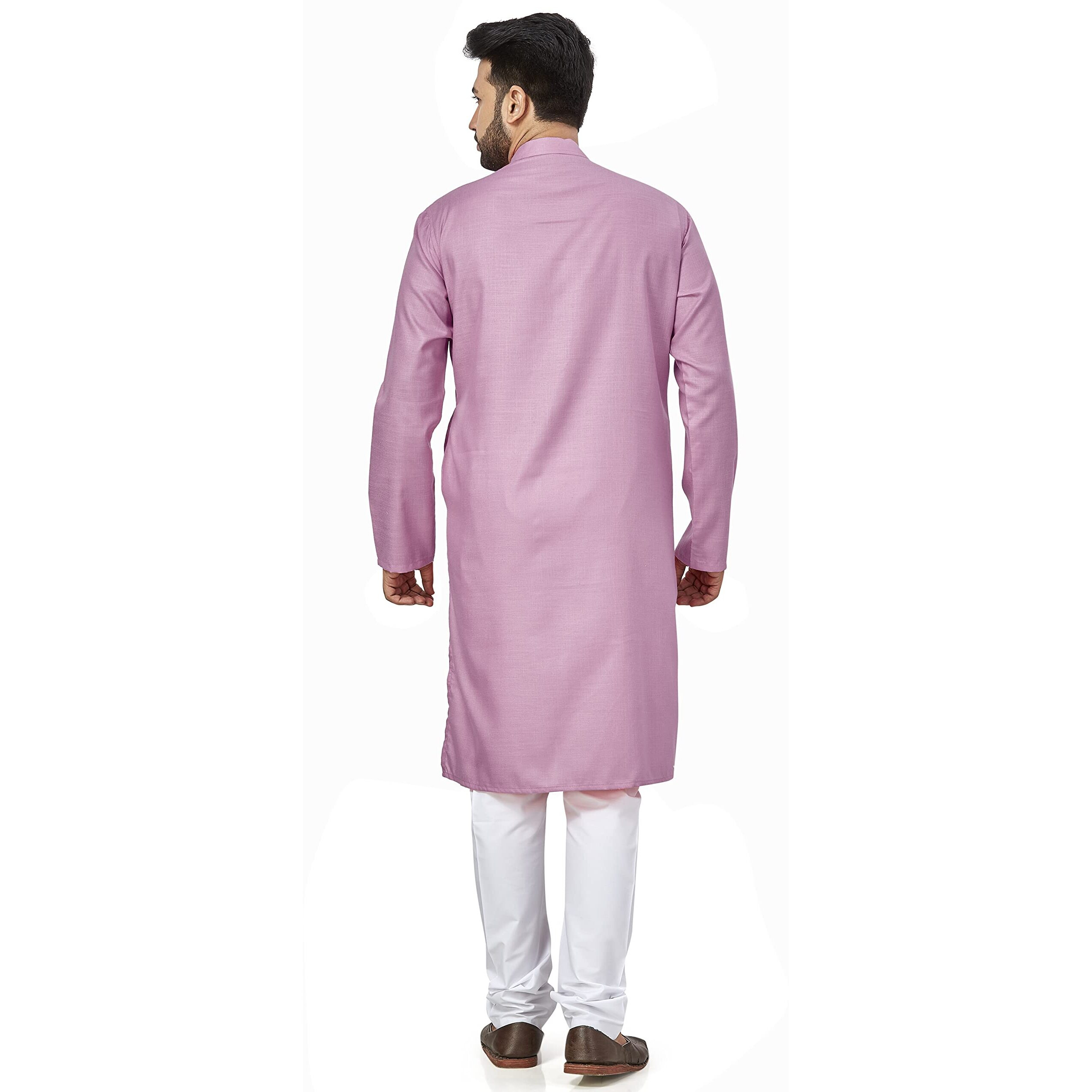 Be Active Men's Cotton Solid Regular Fit Kurta (Rfsk0001 33-M_Pink-4_M)