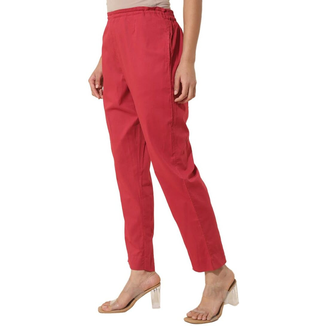 Fabindia Women's Regular Casual Pants (2124217Maroon_Maroon