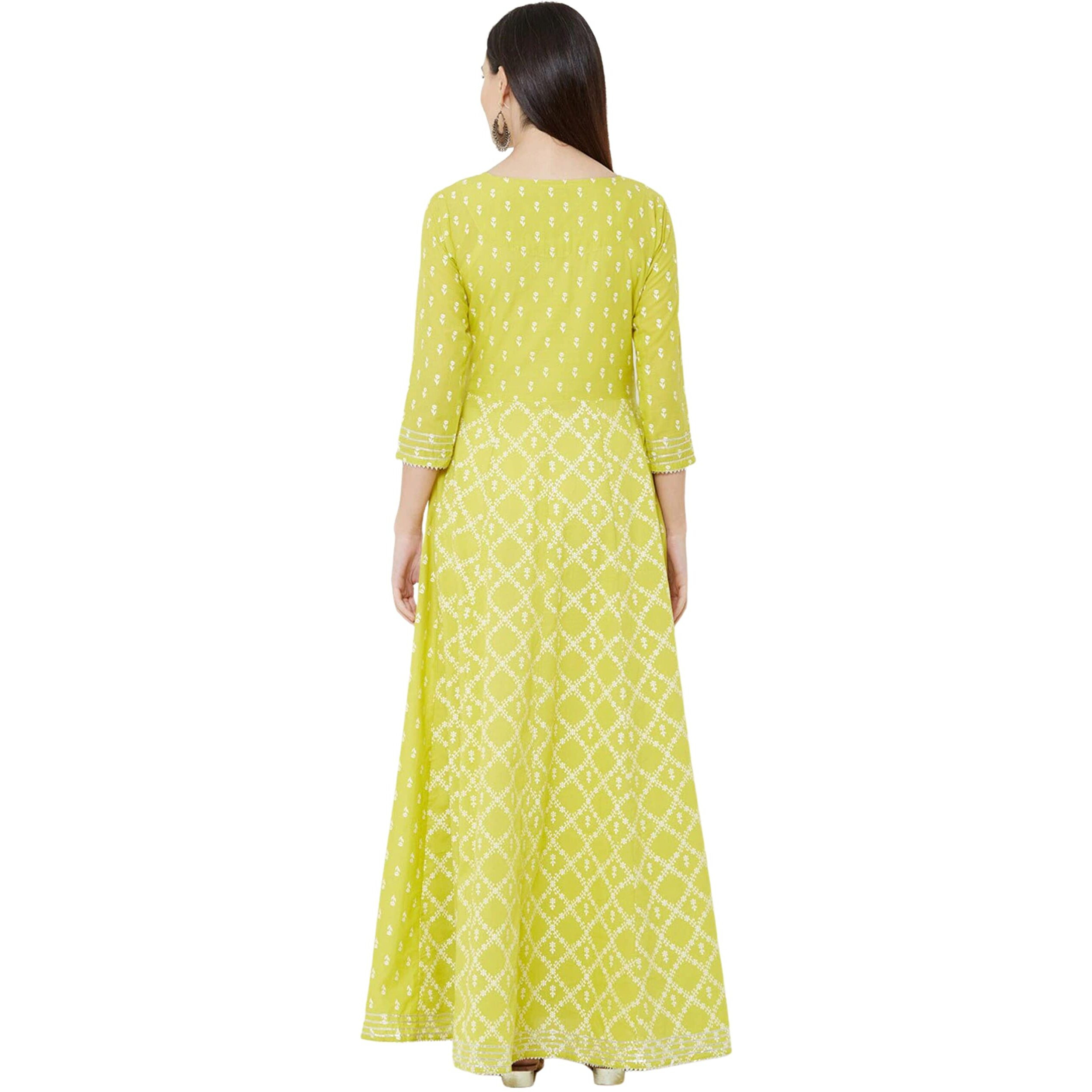 Rytras Women's Rayon Embroidery Anarkali Kurti(Green,M)