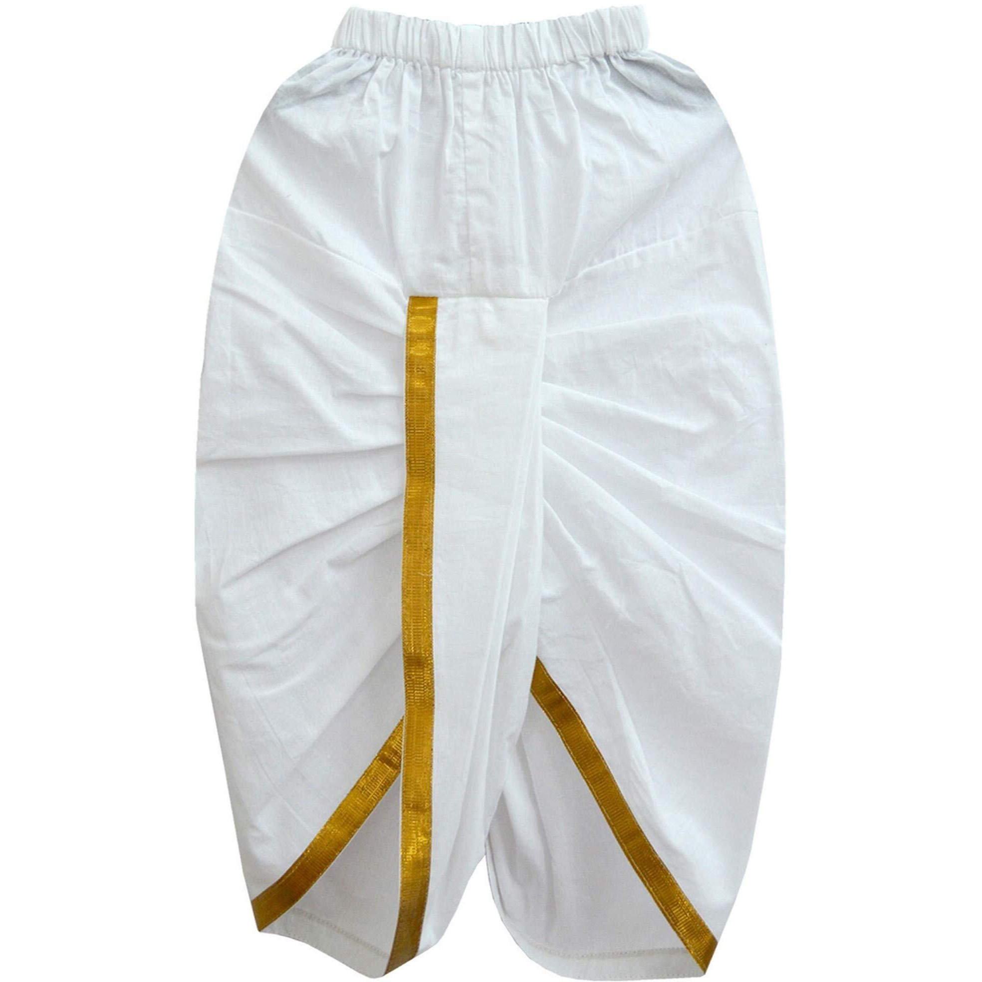 A.T.U.N. Boys' Regular Fit Dhoti (Bkls Mnd Mrn_Maroon-White_2-3 Years)
