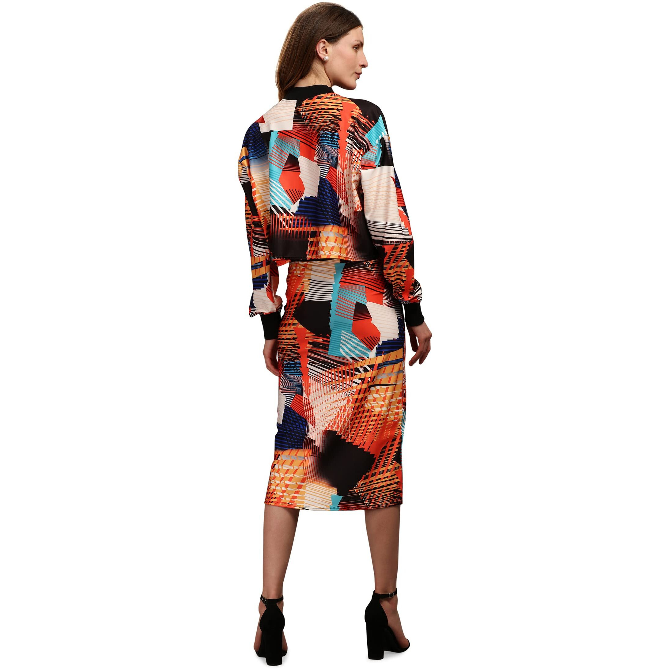 Purvaja Women's Polyester Blend Cocktail Midi Dress (Maxi-031-Vibrant-Xs_Orange