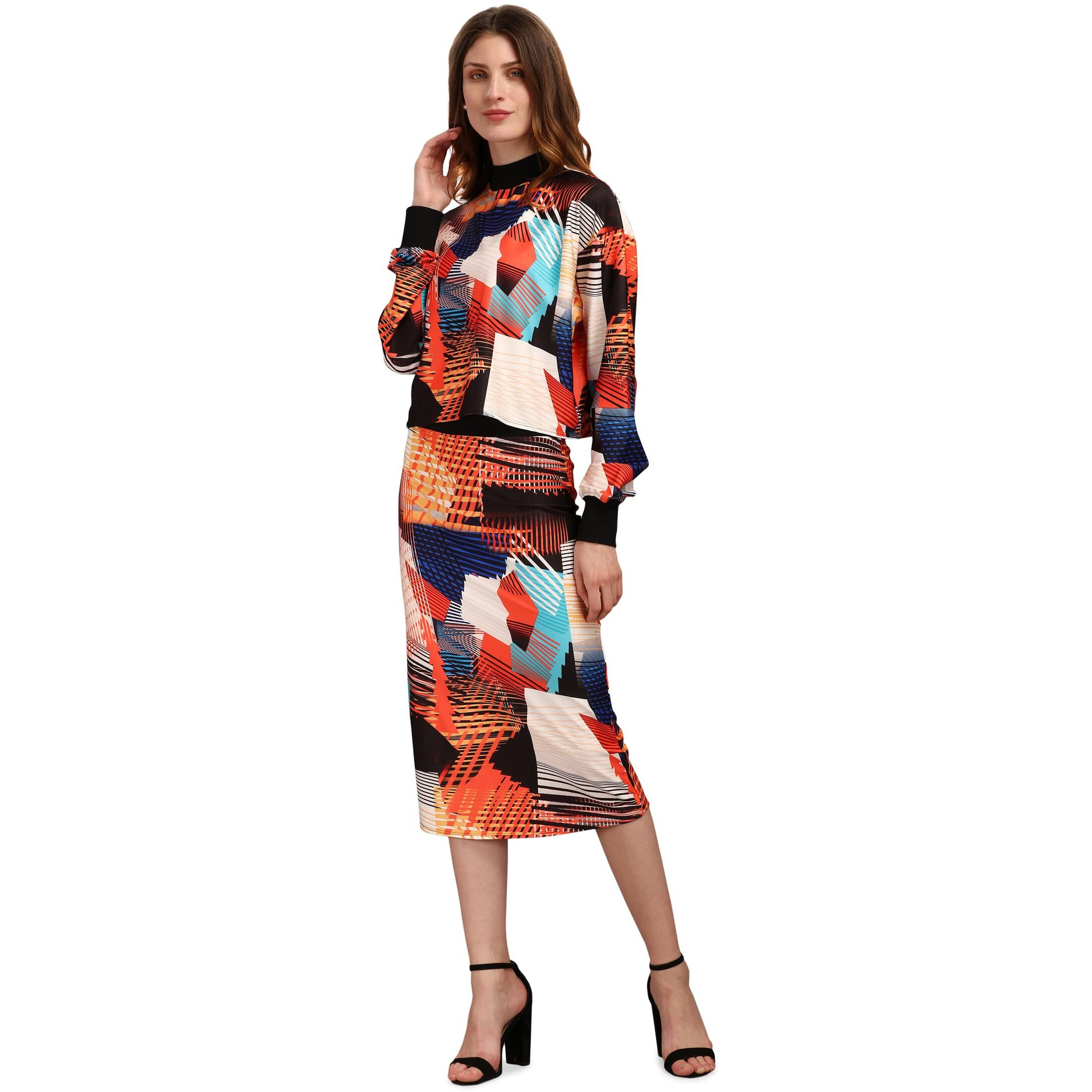 Purvaja Women's Polyester Blend Cocktail Midi Dress (Maxi-031-Vibrant-Xs_Orange