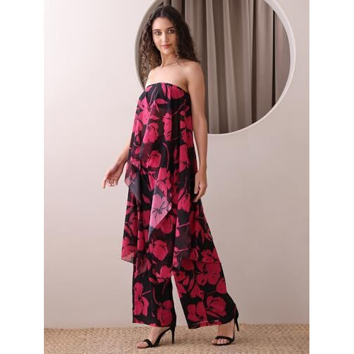 Purvaja Womens Maxi Co-Ords (Razy-006_Pink_Xx-Large)