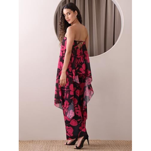 Purvaja Womens Maxi Co-Ords (Razy-006_Pink_Xx-Large)