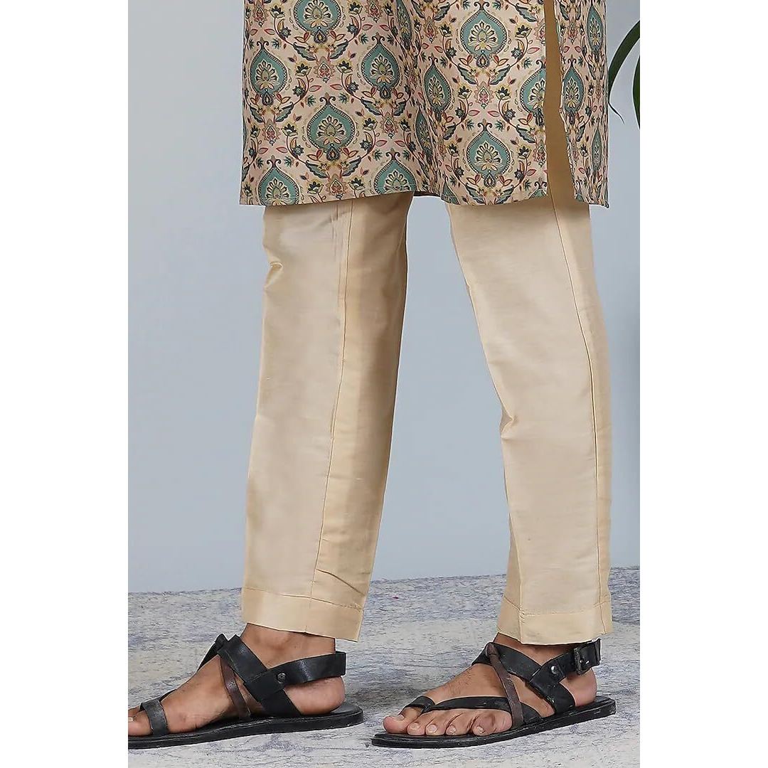 Lookmark Men's Cotton Blend Printed Long Kurta Suitable For All Indian Wedding, Occasions, And Festivals (Az-Lm-Og-Kurta 17-Xl) Green