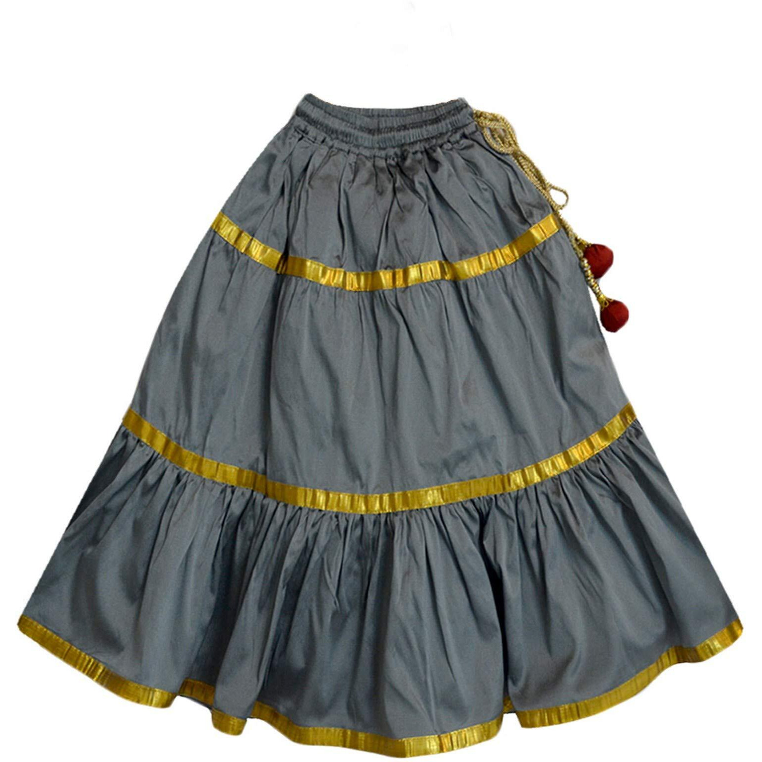 A.T.U.N Girl's Synthetic Readymade Lehenga Choli(Glhg Got Mag_Maroon-Grey_4-5 Years_Maroon-Grey_4 Years-5 Years)
