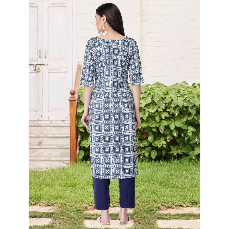 Pinkmint Women's Crepe Printed Kurta Set Ethnic Wear Women Kurta Set Comfortable Kurta Set For Women's(Pack Of 3)