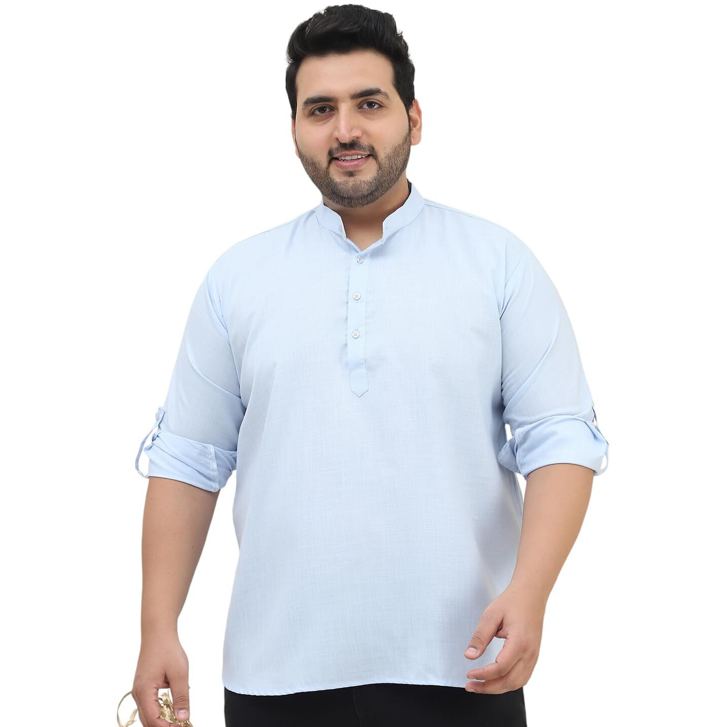 Sojanya Plus(Since 1958), Men's Cotton Blue Short Kurta