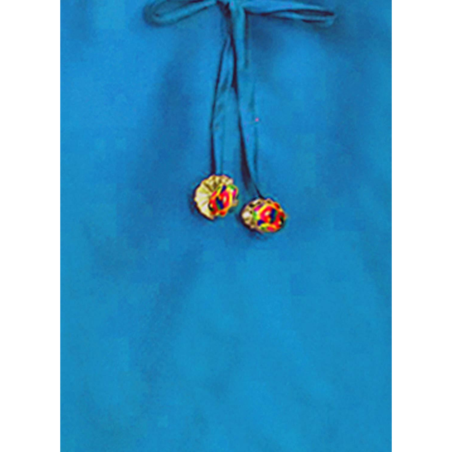 A.T.U.N. (All Things Uber Nice) Girl's Synthetic Straight Salwar Suit (Gkls Shz Trb_Turquoise/Royal Blue_3-4 Years)