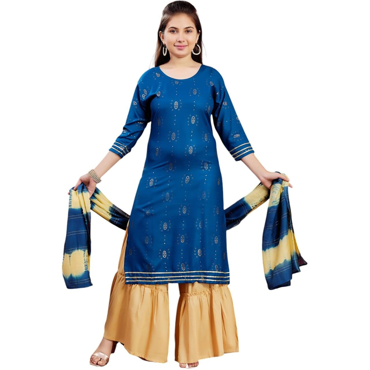 Aarika Girl's Cotton Regular Tunic Shirt (Kurti-E-11_Rama_38)