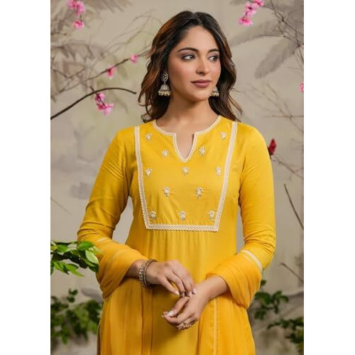 Fabnex Cotton Blend Regular Women Kurta Set (K-99-Yellow-M_Yellow_M)