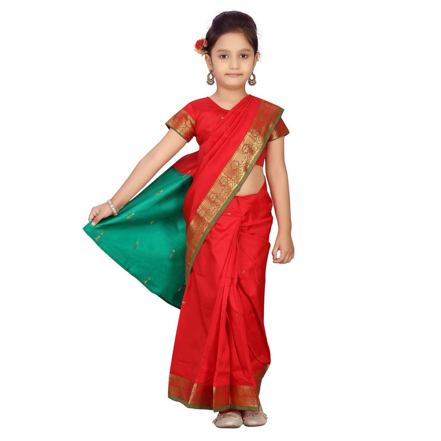 Aarika Girls Red Colour Saari (Sr-20690-Red-26)
