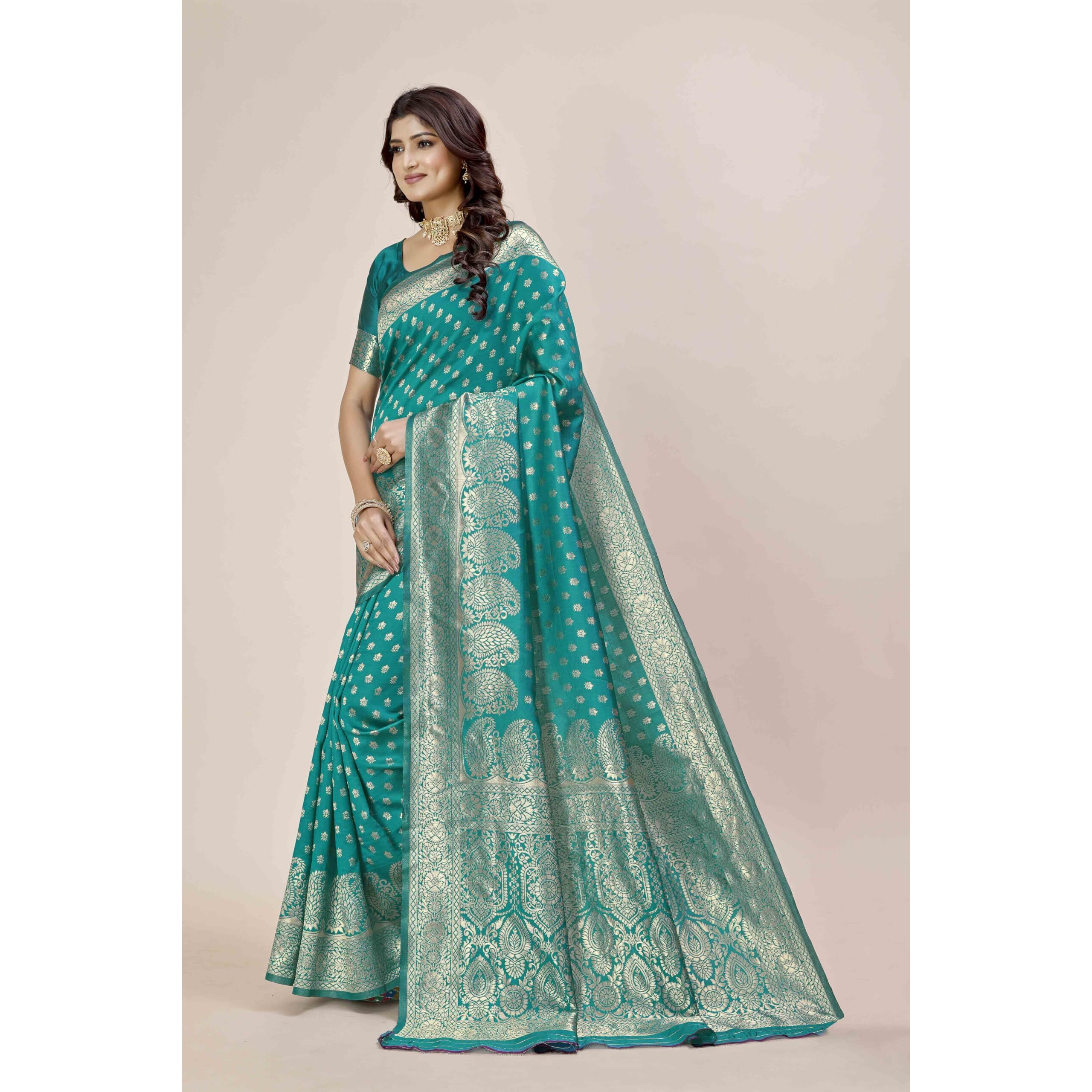Shasmi Women's Banarasi Saree Pure Kanjivaram Silk Saree Soft New Ladies 2025 Design Wear Pattu Sarees Latest Party Sari Collections With Blouse Piece For Wedding Sadi (Pari-215 Rama)