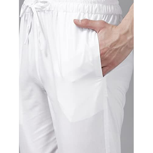 See Designs Men White Pure Cotton Chikankari Embroidered Straight Kurta With Pyjama_Sdkt111901S