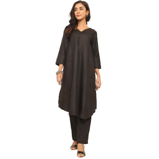 Varanga Women's Violet Strap Kurta With Tonal Bottom & Printed Dupatta  Round Neck, Side Slit Design, Stylish & Comfortable