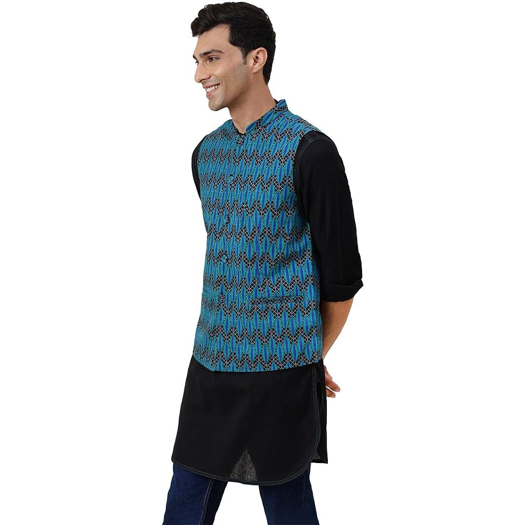 Fabindia Men's Jacket (20041045_Blue