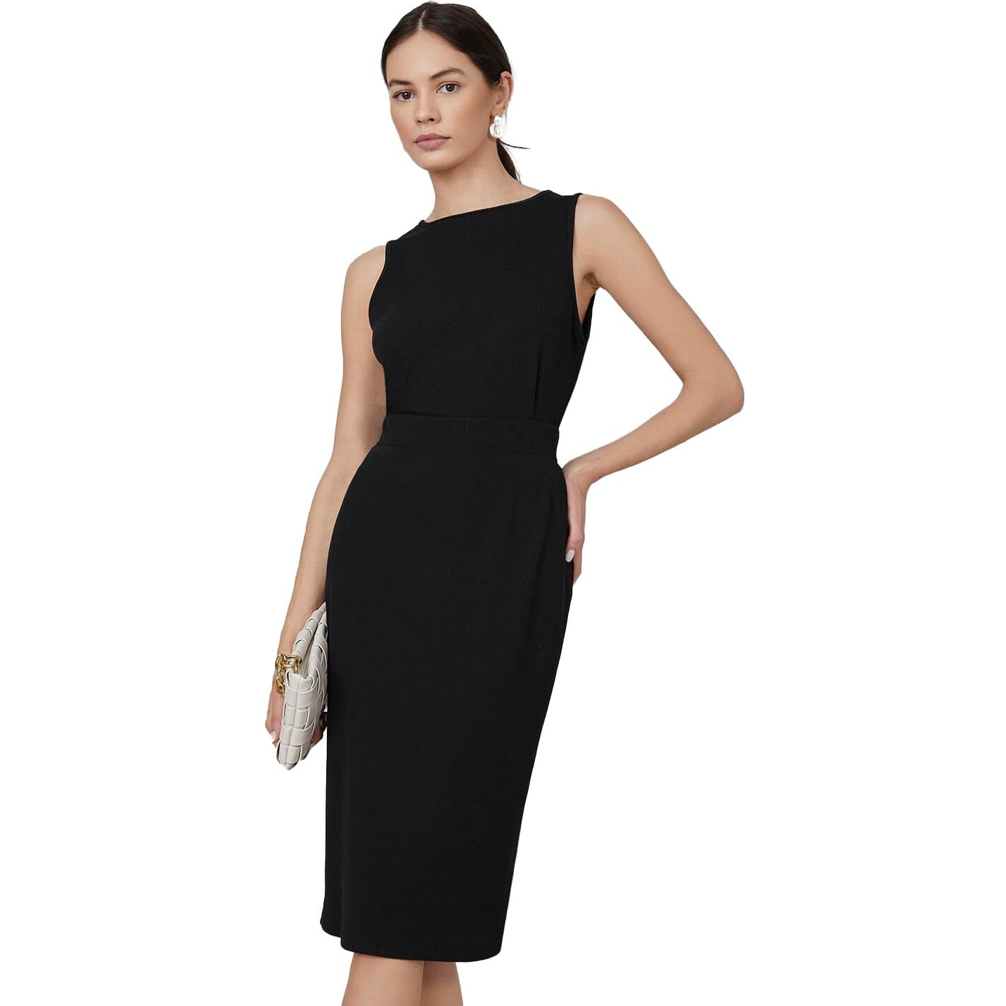 Kotty Women's Solid Bodycon Black Dress