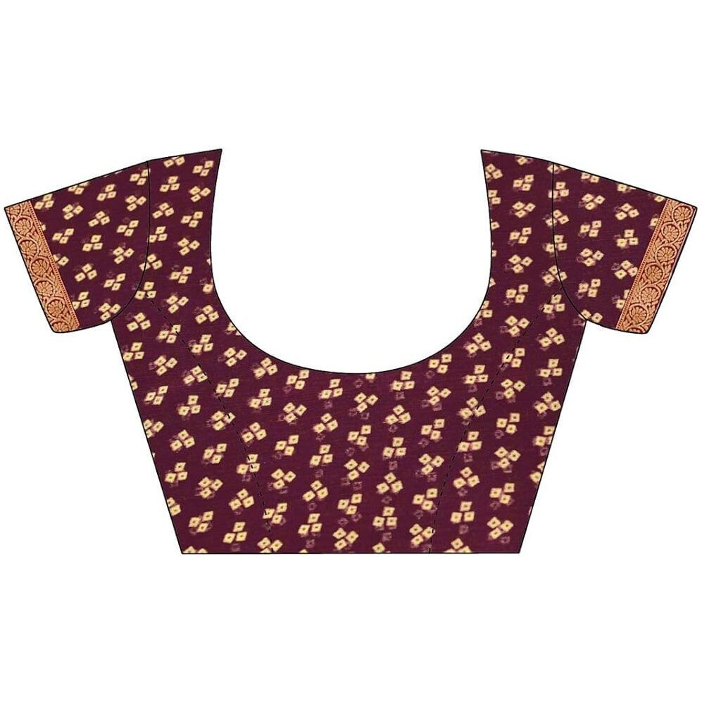 Shiv Textiles Women's Chiffon Bandhani Printed & Lace Border Saree(Sat-544S-106)