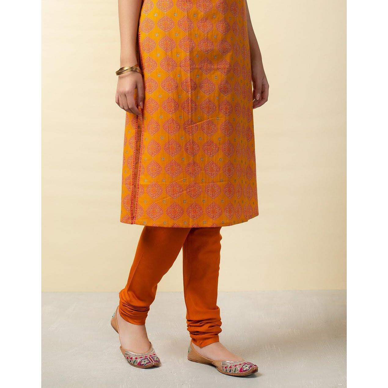 Fabindia Women's Viscose Silk Churidar (1014219Rust_Rust