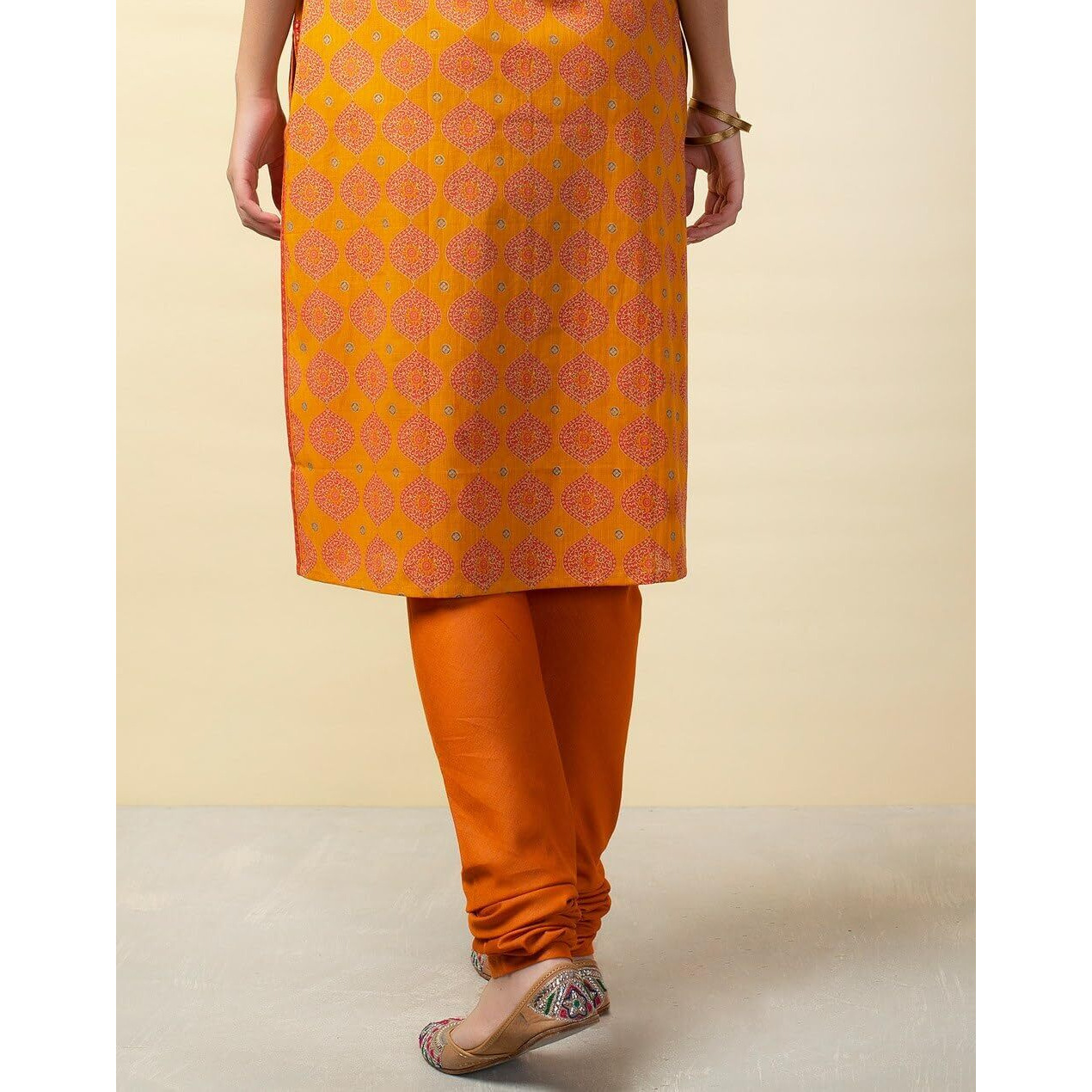 Fabindia Women's Viscose Silk Churidar (1014219Rust_Rust
