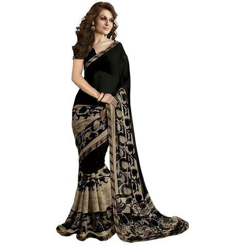 Ishin Georgette Saree (Ishinsb-8019_Black)