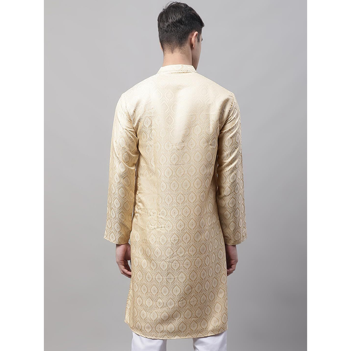 Jompers Men's Ethnic Woven Design Kurtas (Beige, Xxl)