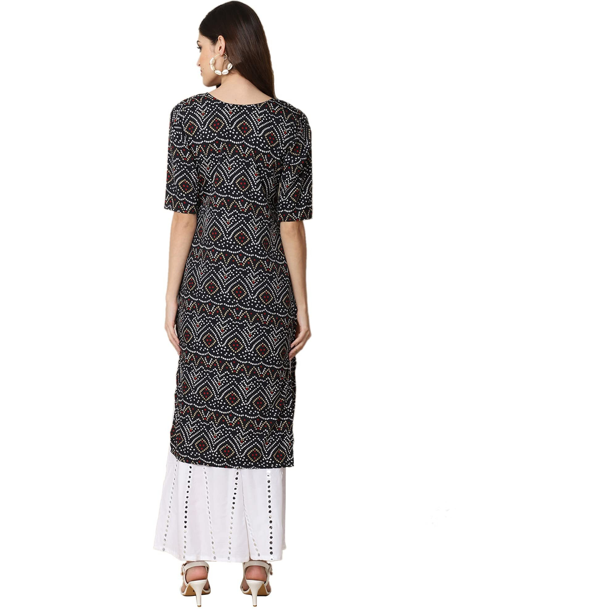 Pinkmint Women's Crepe Digital Print Straight Kurta [Pack Of 3] (347-373-345_Xxl)