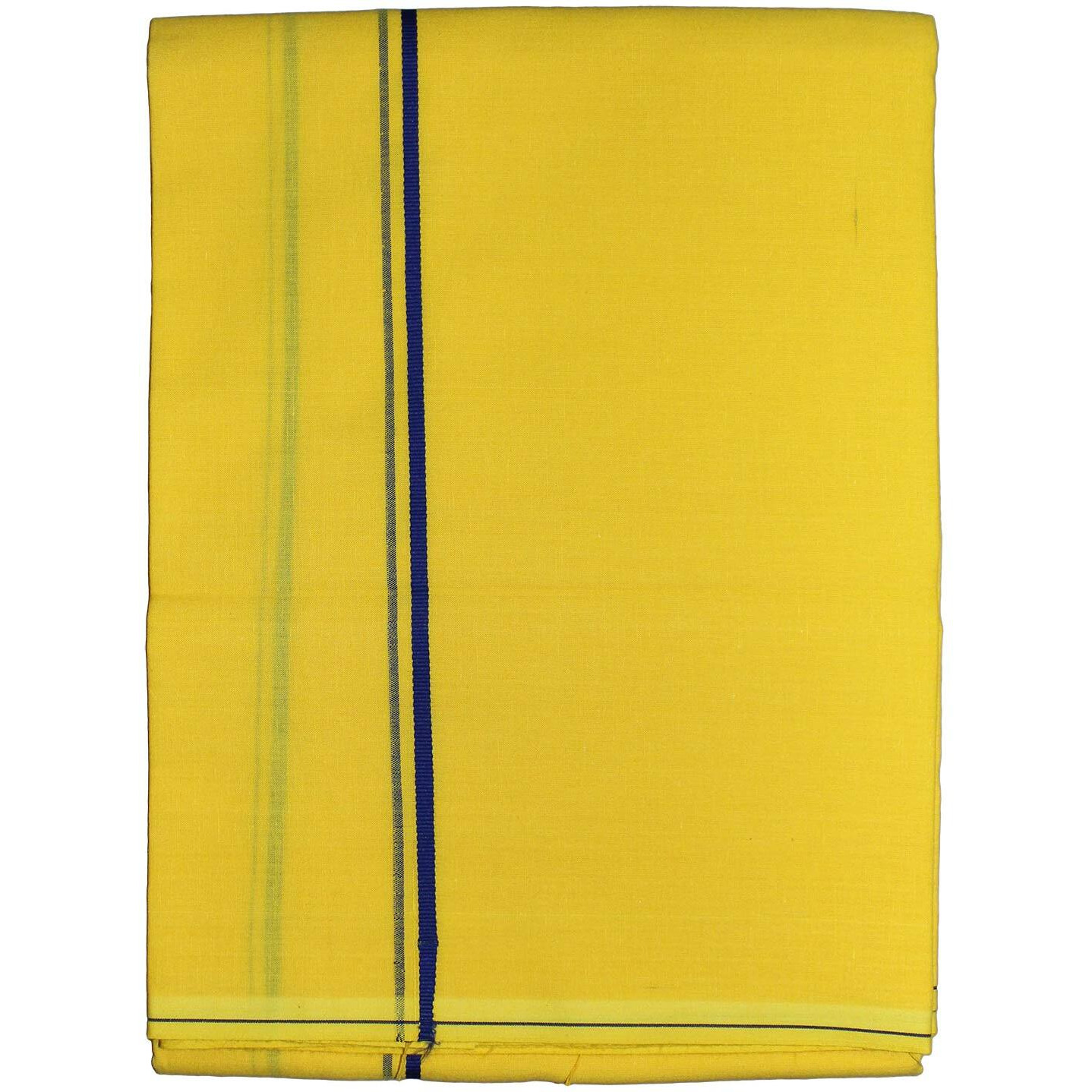 Prakasam Cotton Mens Single Colour Dhoti/Single Mundu/1.30X2.00 Meter Single Dhoti (Yellow)