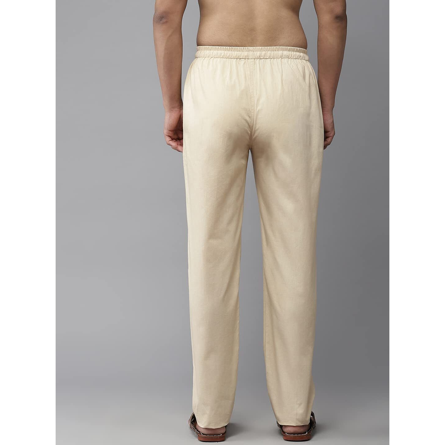 See Designs Men Biege Solid Pure Cotton Men's Pyjama (Pack Of 2)_Sdcbpj162M