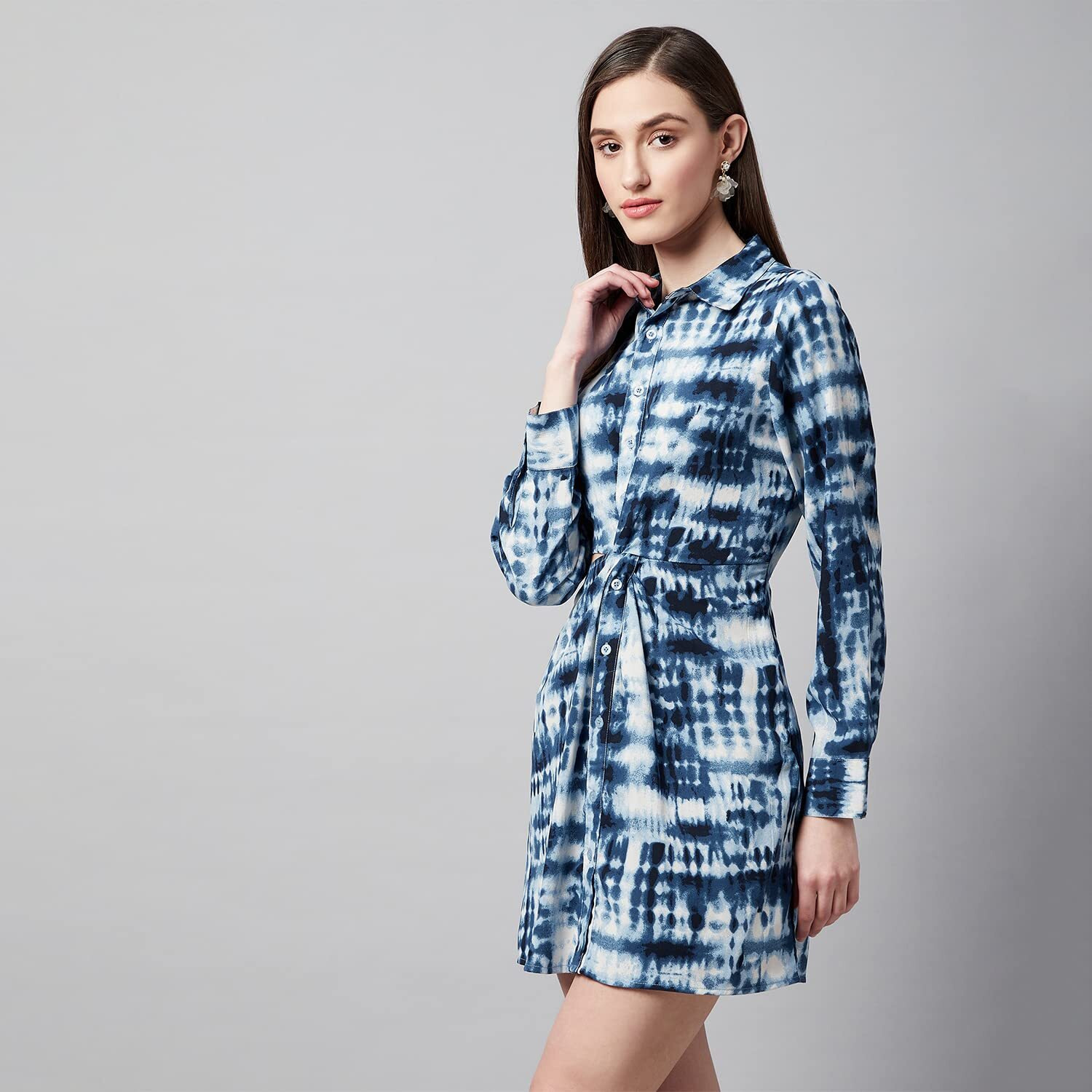 Rare Women's Crepe A-Line Above The Knee Dress (Ep7089_Multi_S) Multicolour