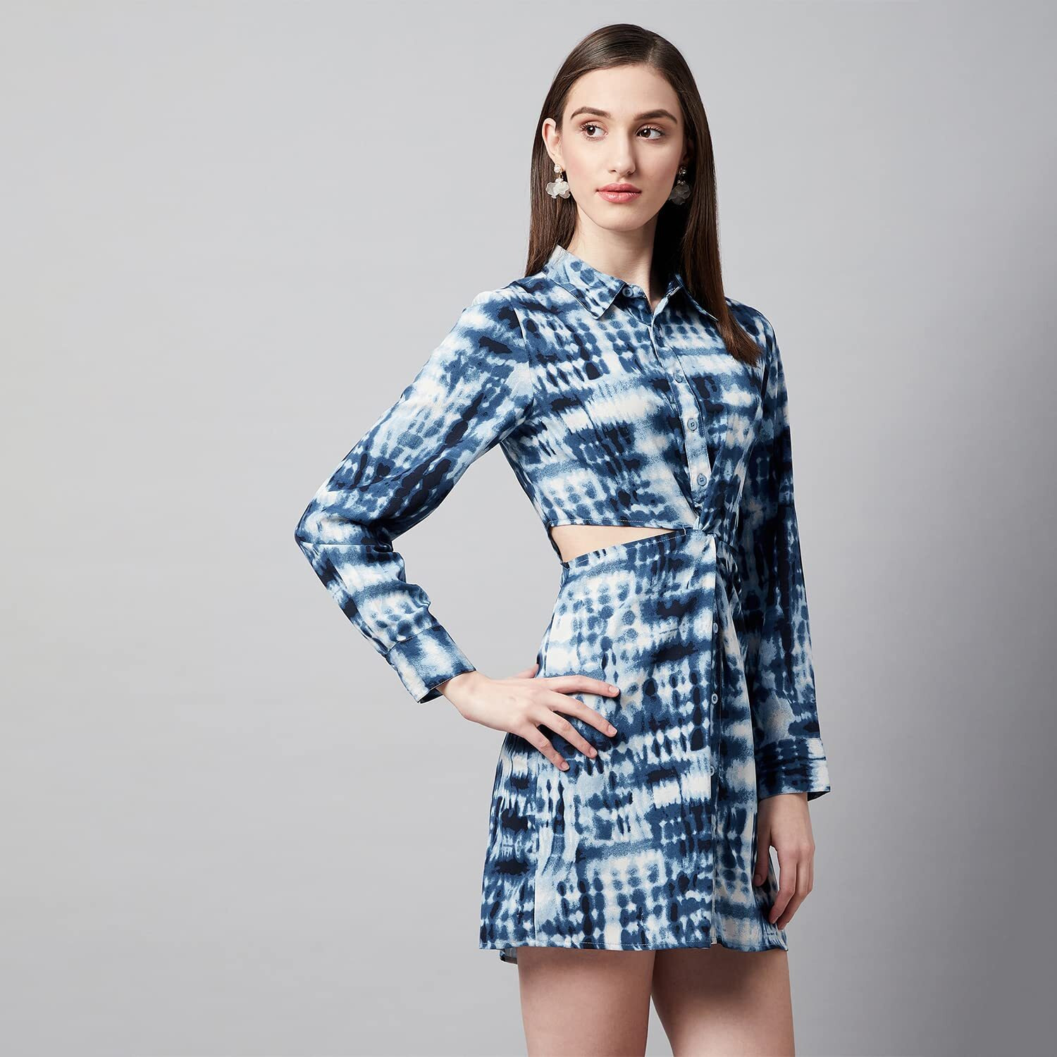 Rare Women's Crepe A-Line Above The Knee Dress (Ep7089_Multi_S) Multicolour