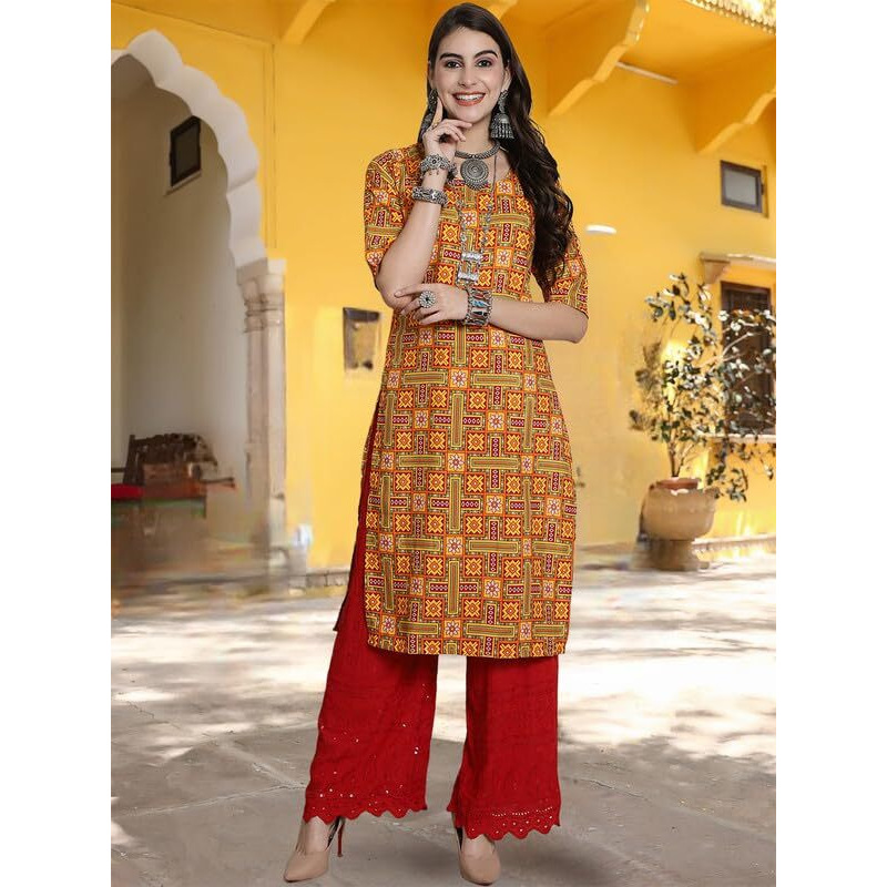 Tee Projekt Crepe Digital Printed Kurti For Women's Ll Effortless Elegance Kurti (Pack Of 6)