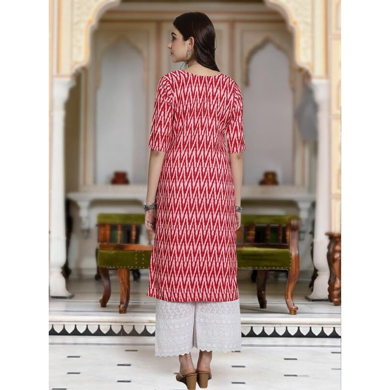 Tee Projekt Crepe Verstaile Straight Printed Kurti For Women's Ll Casual Wear Kurti (Pack Of 6)