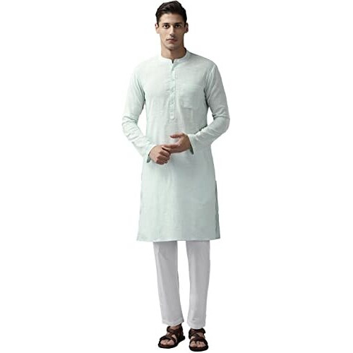 See Designs Men's White Cotton Straight Kurta With Slub Effect - Sdkt1020L (L)