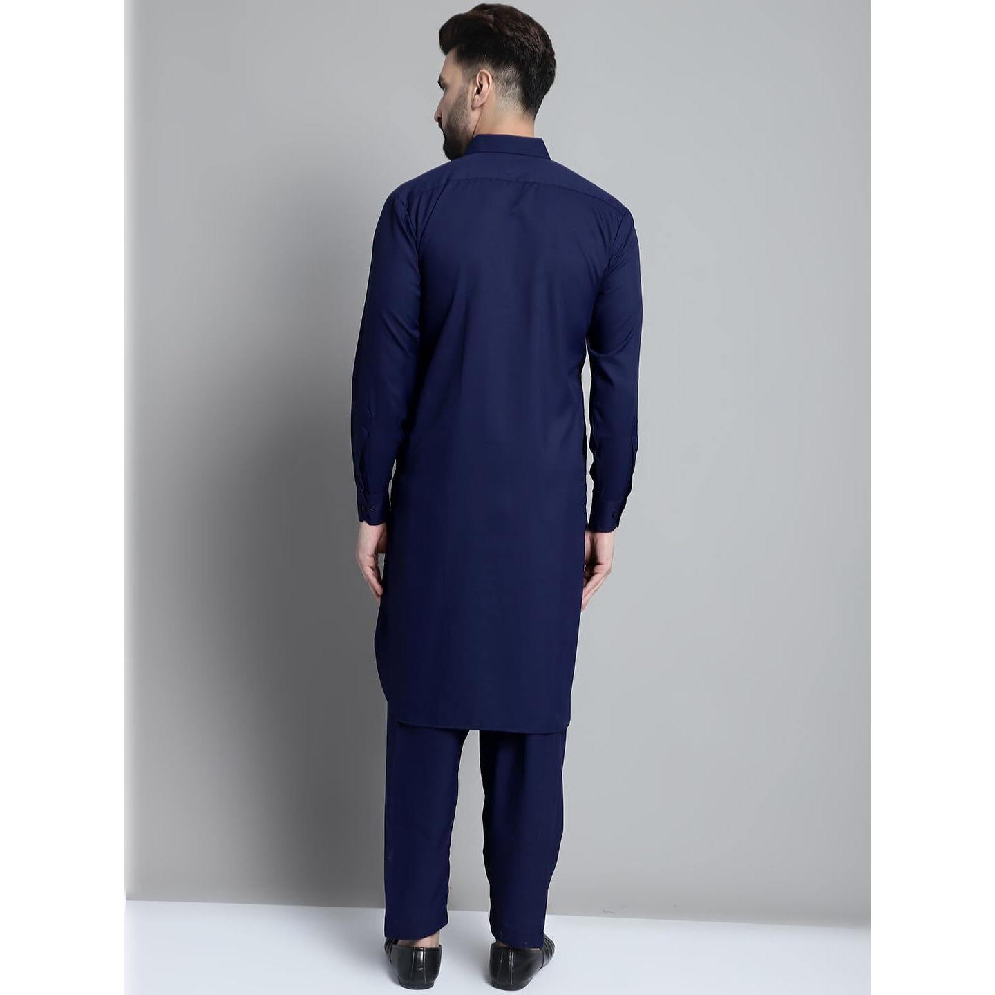 Jompers Men's Cotton Solid Pathani Kurta With Salwar (Navy, Xxl)